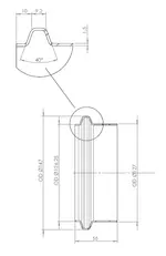 Pipe Connection Male, Ø=127 / L=55 mm, INOX