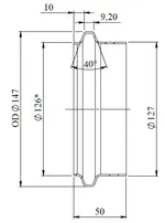 Pipe Connection Male for Volvo style, Ø=127 / L=50 mm, INOX