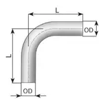 90ø Exhaust Bend, OD=114.3 / L=400, SS
