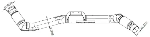 Exhaust Pipe w. Bellow for Mercedes