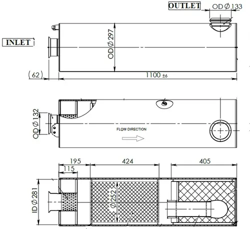 Silencer w. SCR for Volvo E-line