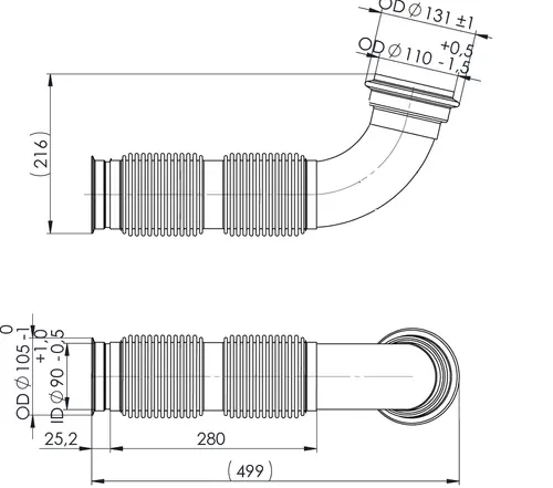 Exhaust Pipe w. Bellow for Iveco