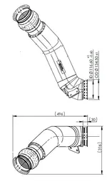 Exhaust pipe w. bellow for DAF