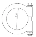 Truck Make Clamp for Iveco, Ø=65-68 mm, ALU