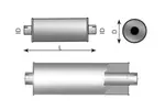 Absorption Silencer, Ø=184, L=954 mm, ALU