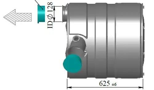 Silencer w. SCR for Volvo E-line