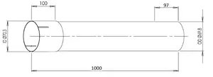 Extension Pipe, OD/ID=69.8/70.3 / L=1000, ALU