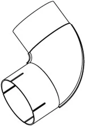 90ø Exhaust Elbow, OD/ID=110/111 / L=200/210, SPD
