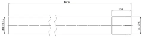 Extension Pipe, OD/ID=88.9/89.4 / L=1000, ALU