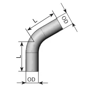 60ø Exhaust Bend, OD=65 / L=205, ALU