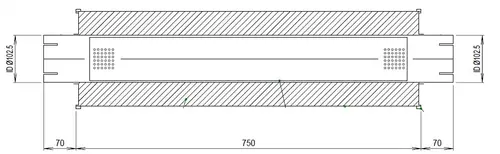 Absorption Silencer, Ø=206, L=890 mm, ALU