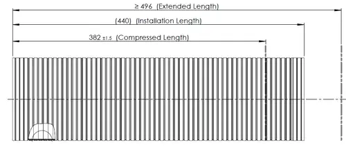 Flex Pipe for MAN, D2S+, OD/ID=125.5/121.2 L=382, SS