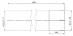 Extension Pipe, OD/ID= 127/128 / L=600, ALU