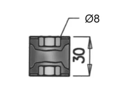 Rubber Mounting for Iveco, Ø=30 / L=30, M8, ZINC