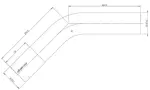 45ø Exhaust Bend, OD/ID=76.1/76.7 L=205, SS