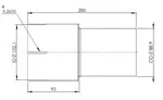 Pipe Adaptor, ID/OD=102.1/88.9 L= 200, ALU