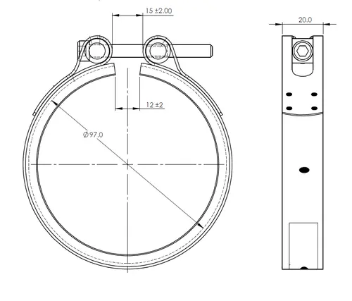 Heavy Duty V-Clamp for MAN, Ø=76.1 / L=20, INOX