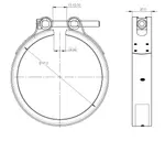Heavy Duty V-Clamp for MAN, Ø=76.1 / L=20, INOX