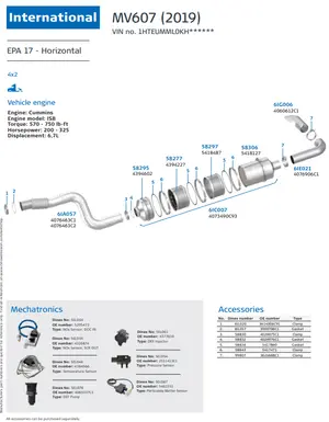 MV607 (2019) - Horizontal for International, Engine: Cummins ISB, EPA 17