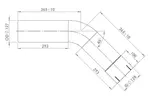 45ø Exhaust Bend, OD/ID=127/128 L=365, SS