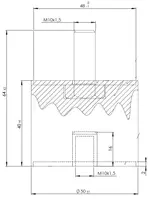 Rubber Mounting for MAN, Ø=50 / L=64, M10, ZINC