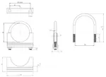 U-Bolt Clamp, Ø=92/L=140 mm, M10, ZINC