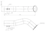 Exhaust Pipe w. Popnuts for Temp. Sensor for MAN