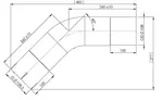 45ø Exhaust Bend, OD/ID=108/108.5 L=260, ALU
