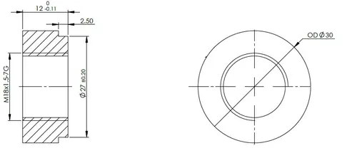 Sensor Bushing, M18x1.5