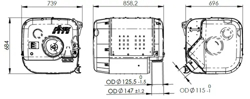 Iveco için susturucu muhafazası (DPF’siz) (Trakker/Stralis)