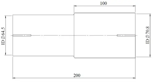 Pipe Adaptor ID/ID=64.5/70.8 L=200, ALU