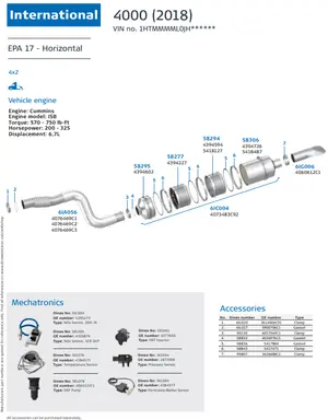 4000 (2018) - Horizontal for International, Engine: Cummins ISB, EPA 17