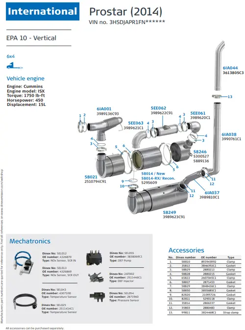 International Prostar ISX EPA10 - Vertical