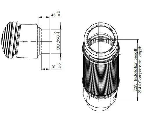 Exhaust Pipe, w. flex D3S for Mercedes