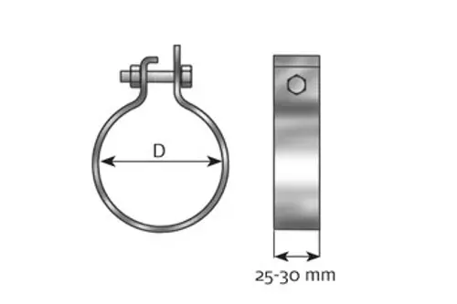 DIN Clamp for Mercedes, Ø=108.5 / L=30 mm, ALU