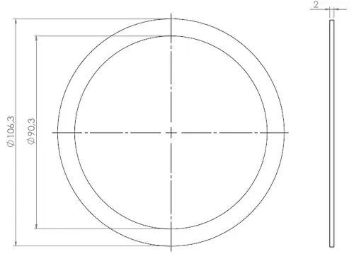 Gasket Low Leakage, Ø=88.9 / L=1.5, mm MICA