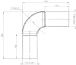 90ø Exhaust Elbow, OD=63.5 / L=200, SPD