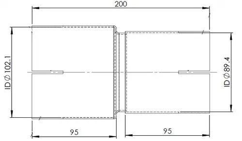 Pipe Adaptor ID/ID=89.4/102.1 L=200, ALU