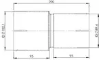 Pipe Adaptor ID/ID=89.4/102.1 L=200, ALU