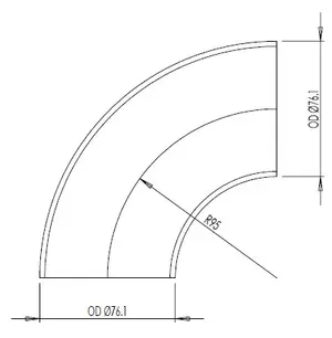 90ø Elbow Cast OD=76.1 / T=2.9, SPD