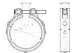 Heavy Duty V-Clamp for Mercedes, Ø=54 / L=20, INOX