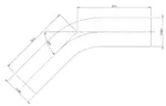 45ø Exhaust Bend, OD=88.9 / L=225, ALU