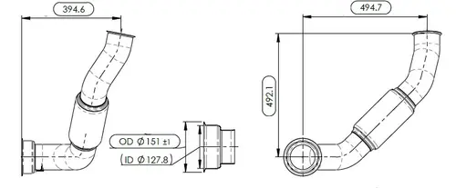 Exhaust Pipe w. Bellow for International