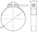HoseFit Clamp for Leyland, Ø=91-97 / L=30 mm, INOX