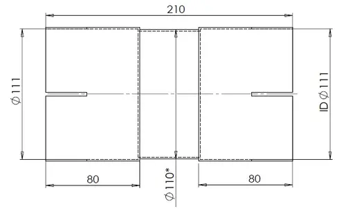Pipe Connector, ID=111 / L=210, ALU