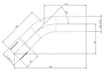 45ø Exhaust Bend, OD/ID=50/51.3 L=140, ALU