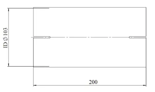 Pipe Connector, ID=103 / L=200, ALU