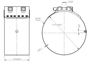 FlexJoiner Clamp, Ø=132 / L=75 mm, ALU