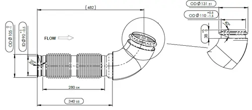 Pipe w. Bellow for Iveco