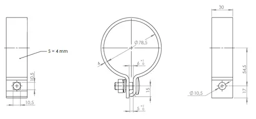 DIN Clamp for Mercedes, Ø=78.5 / L=30 mm, ALU
